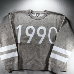 NWT Vigoss Nordstrom Women's Crewneck Sweater Size M 1990 Tan / White